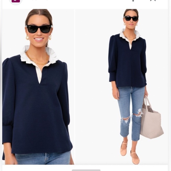 Pomander Place Tops - Pomander Place Tuckernuck Navy Blouse size Medium